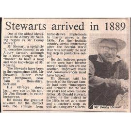 Stewarts arrived in 1889