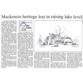 Mackenzie heritage lost in raising lake level