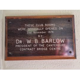 Timaru Bridge Club plaque