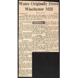 Water Originally Drove Winchester Mill