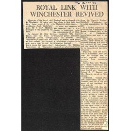 Royal Link With Winchester Revived