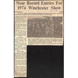 Near Record Entries For 1974 Winchester Show