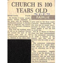 Fairlie: Church is 100 Years Old