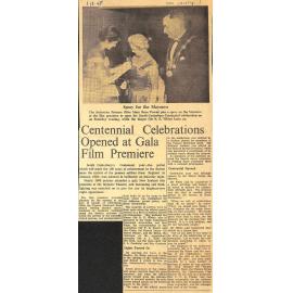 Centennial Celebrations Opened at Gala Film Premiere