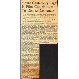  'South Canterbury Saga' Is Film Contribution To District Centenary