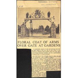 Floral Coat of Arms Over Gate at Gardens