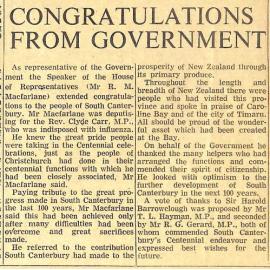 Congratulations From Government