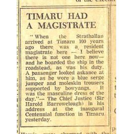 Timaru had a  Magistrate