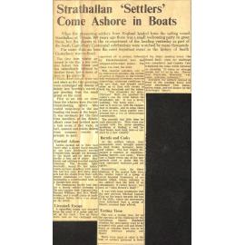 Strathallan 'Settlers' Come Ashore in Boats