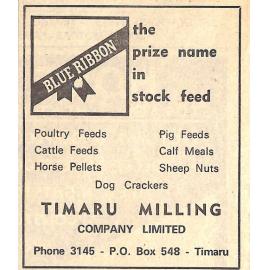 Timaru Milling Company Ltd advertisement