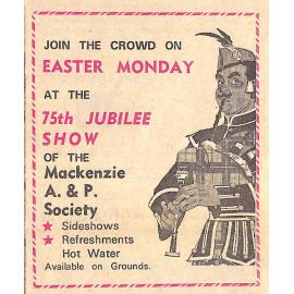 Mackenzie A & P 75th Jubilee Show advertisement