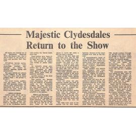 Majestic Clydesdales Return to the Show