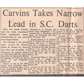 Carvins Takes Narrow Lead in SC Darts