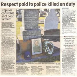 Respect paid to police killed on duty / Popular constable shot dead in theft