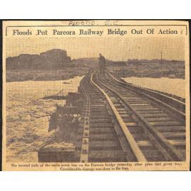 Floods Put Pareora Railway Bridge Out Of Action