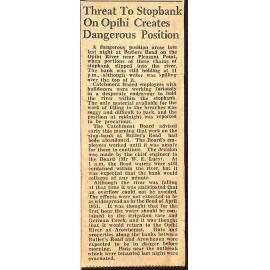 Threat To Stopbank On Opihi Creates Dangerous Position