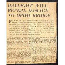 Daylight Will Reveal Damage To Opihi Bridge