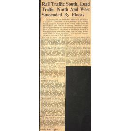 Rail Traffic South, Road Traffic North And West Suspended By Floods