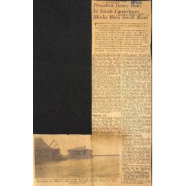 Persistent Heavy Rain In South Canterbury Blocks Main South Road