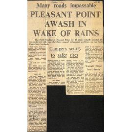 Many roads impassable: Pleasant Point awash in wake of rains, Campers scurry to safer sites