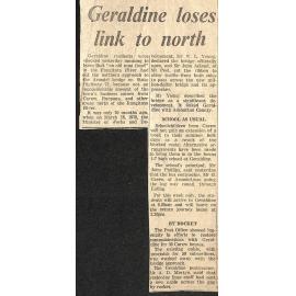 Geraldine loses link to north