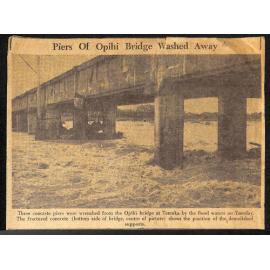 Piers Of Opihi Bridge Washed Away