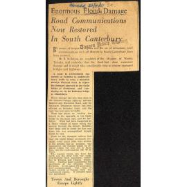 Enormous Flood Damage: Road Communications Now Restored In South Canterbury