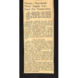 Timaru, Downlands Water Supply Cut: Need For Conservation