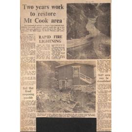 Two years work to restore Mt Cook area / Rapid Fire Lightening
