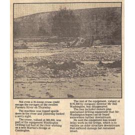 35-tonne crane caught in flooded Pareora River