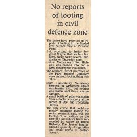 No reports of looting in civil defence zone