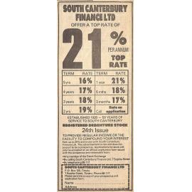South Canterbury Finance advertisement