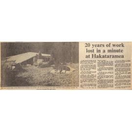 20 years of work lost in a minute at Hakataramea