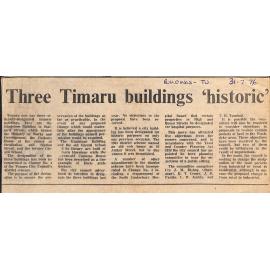 Three Timaru buildings 'historic'