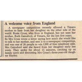 A welcome voice from England