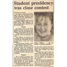 Student presidency was close contest