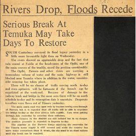 Rivers Drop, Floods Recede: Serious Break At Temuka May Take Days To Restore