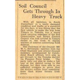 Soil Council Gets Through In Heavy Truck