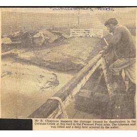 Floodwaters at German Creek, Pleasant Point area
