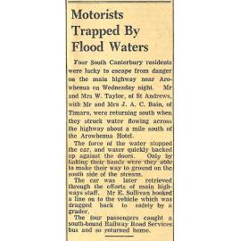 Motorists Trapped By Flood Waters