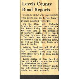 Levels County Road Reports