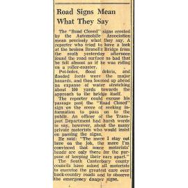 Road Signs Mean What They Say