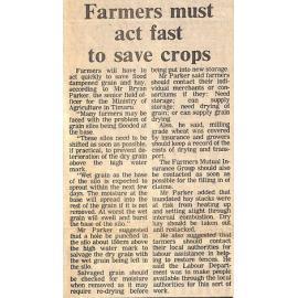 Farmers must act fast to save crops