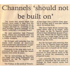 Channels 'should not be built on'