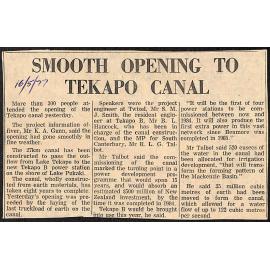 Smooth opening to Tekapo Canal