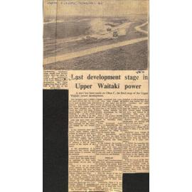 Last development stage in Upper Waitaki power