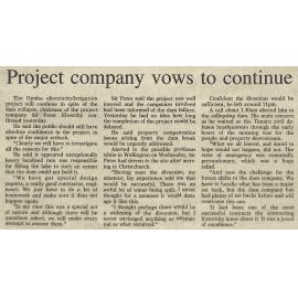 Project company vows to continue