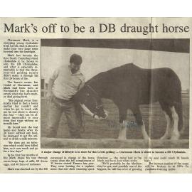 Mark's off to be a DB draught horse