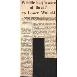 Wildlife body 'aware of threat' to Lower Waitaki