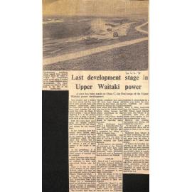 Last development stage in Upper Waitaki power